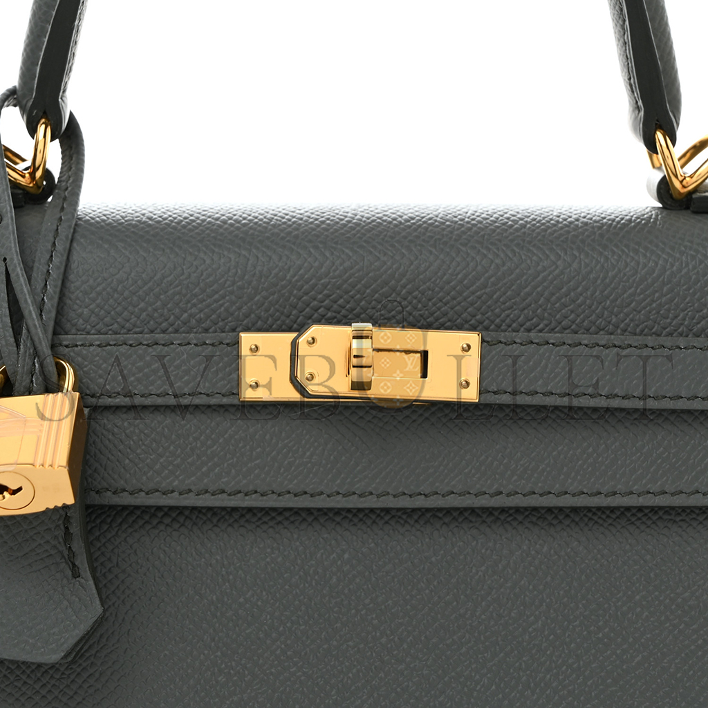 H**mes master epsom kelly sellier 25 vert amande (25*17*7cm)